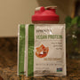 a bag of protein sitting on top of a counter