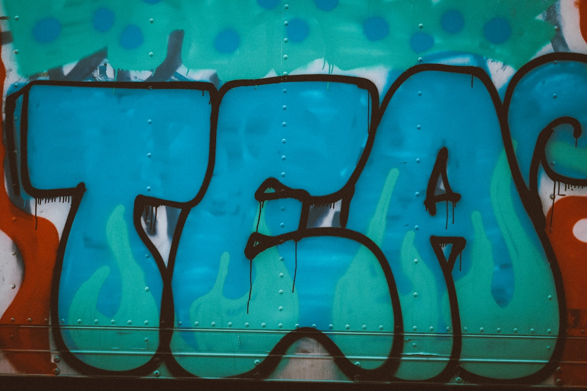 a close up of a painted wall