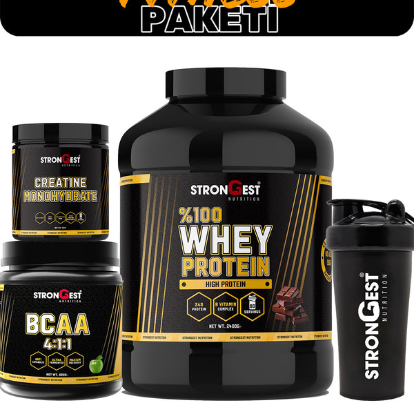 XXL Fitness Paketi, Whey Protein, Creatin, Bcaa Ve Shaker Dörtlü Kombinasyon