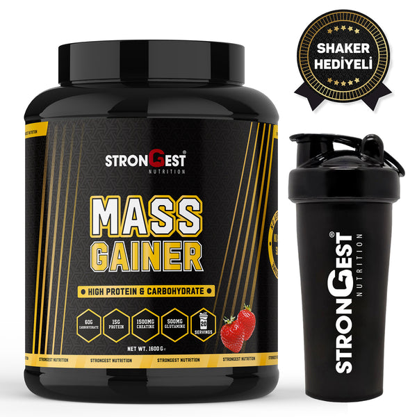 Mass Gainer 1600 gr Kilo Almaya Yardımcı Karbonhidrat Tozu Çilek Aromalı