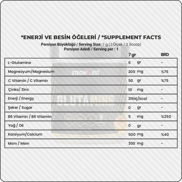 Glutamin 350 gr 50 Servis Şeftali Aromalı