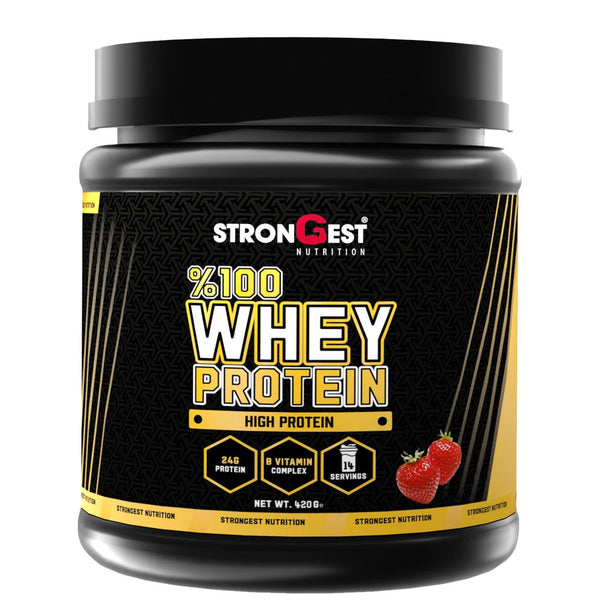 Whey Protein 420 Gr 14 Servis Çilek Aromalı %100 Whey Protein Tozu